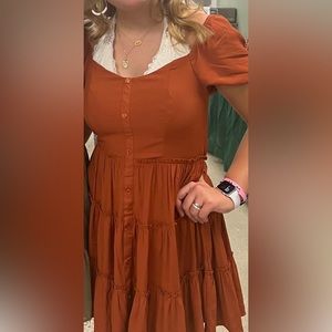 Button Down Trixxi Dress Brown